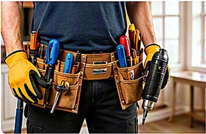 Handyman tool belt with tools